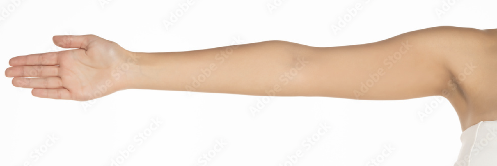 Real human arm placement reference